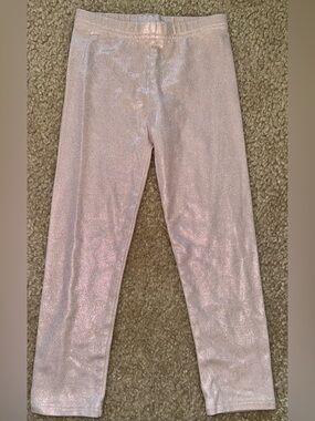 Girls Shimmery Light Pink Metallic Leggings
